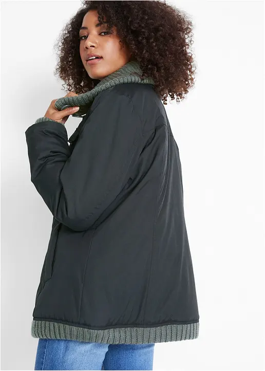 Bonprix Warm Gefütterte Winterjacke Mit Angesagten Strick-Details - Damen
