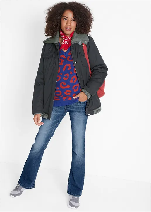 Bonprix Warm Gefütterte Winterjacke Mit Angesagten Strick-Details - Damen