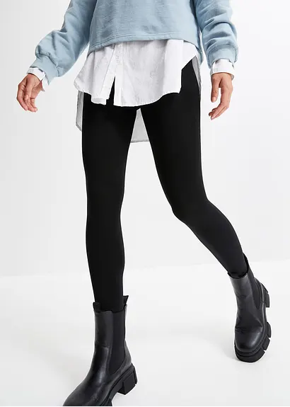 Bonprix Wärmende Thermo Fleece Leggings - Schwarz - Damen