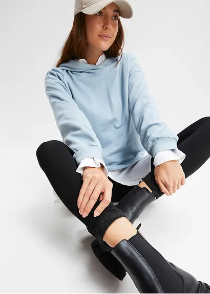 Bonprix Wärmende Thermo Fleece Leggings - Schwarz - Damen