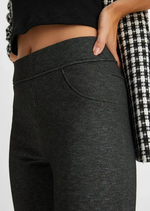 Bonprix Wärmende Thermo Jeggings In Jeansoptik - Schwarz