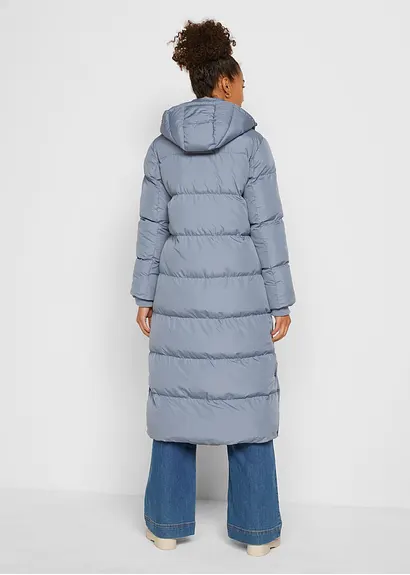 Bonprix Wärmender Steppmantel Mit Seitlichen Knöpfen Extralang - Blau