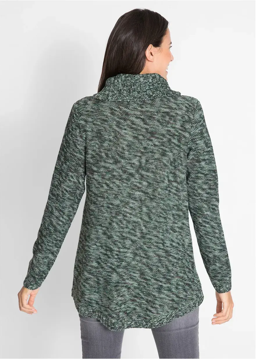 Bonprix Warmer Pullover Mit Rollkragen Umspielt Die Hüfte - Grün - Damen