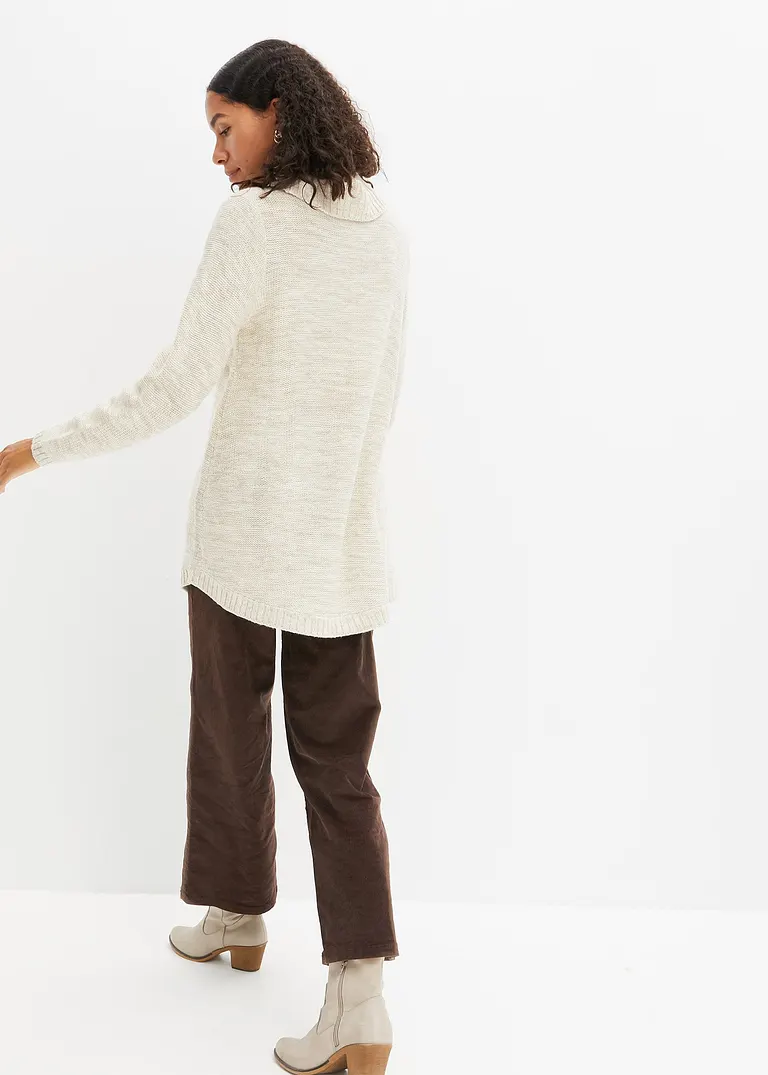 Bonprix Warmer Pullover Mit Rollkragen Umspielt Die Hüfte - Weiß - Damen