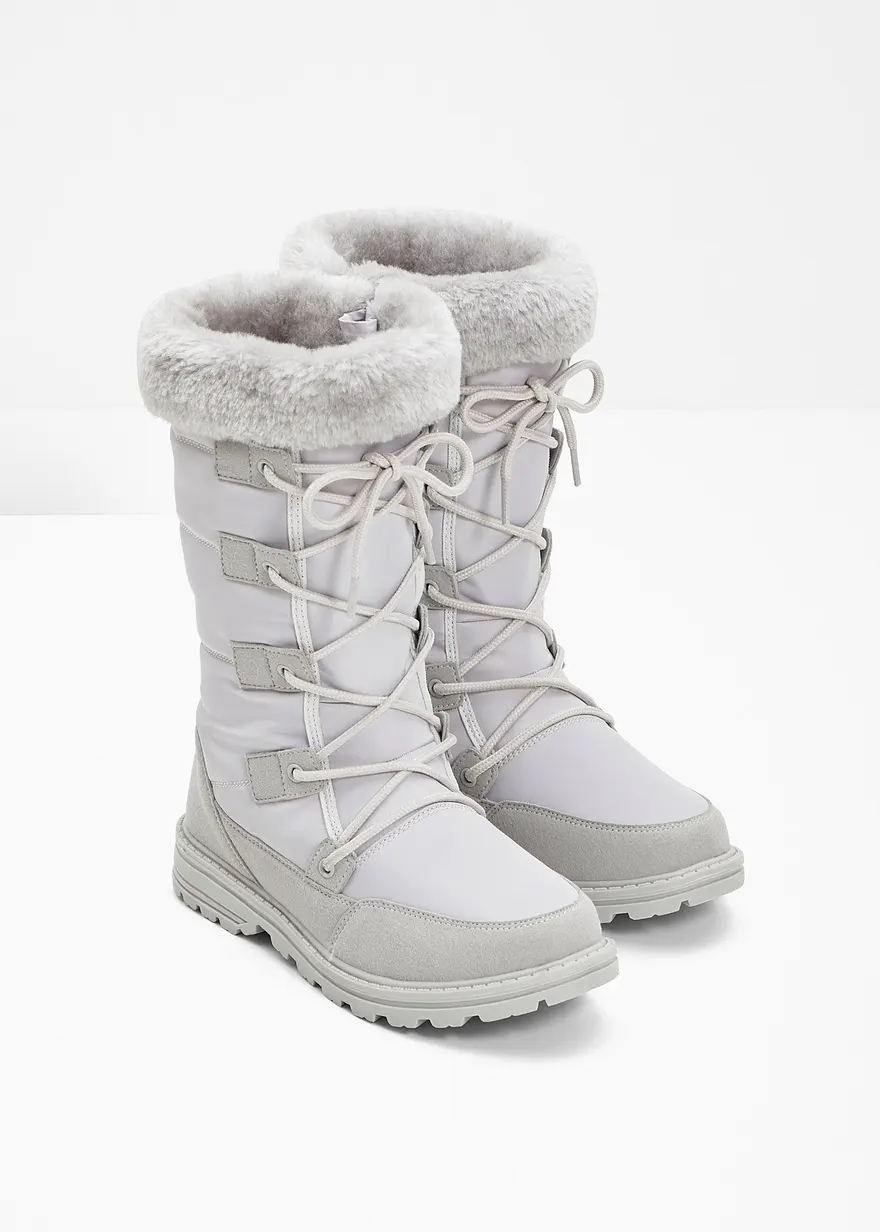 Bonprix Warmer Winter Schnür Boot Mit Profilierter Laufsohle - Grau