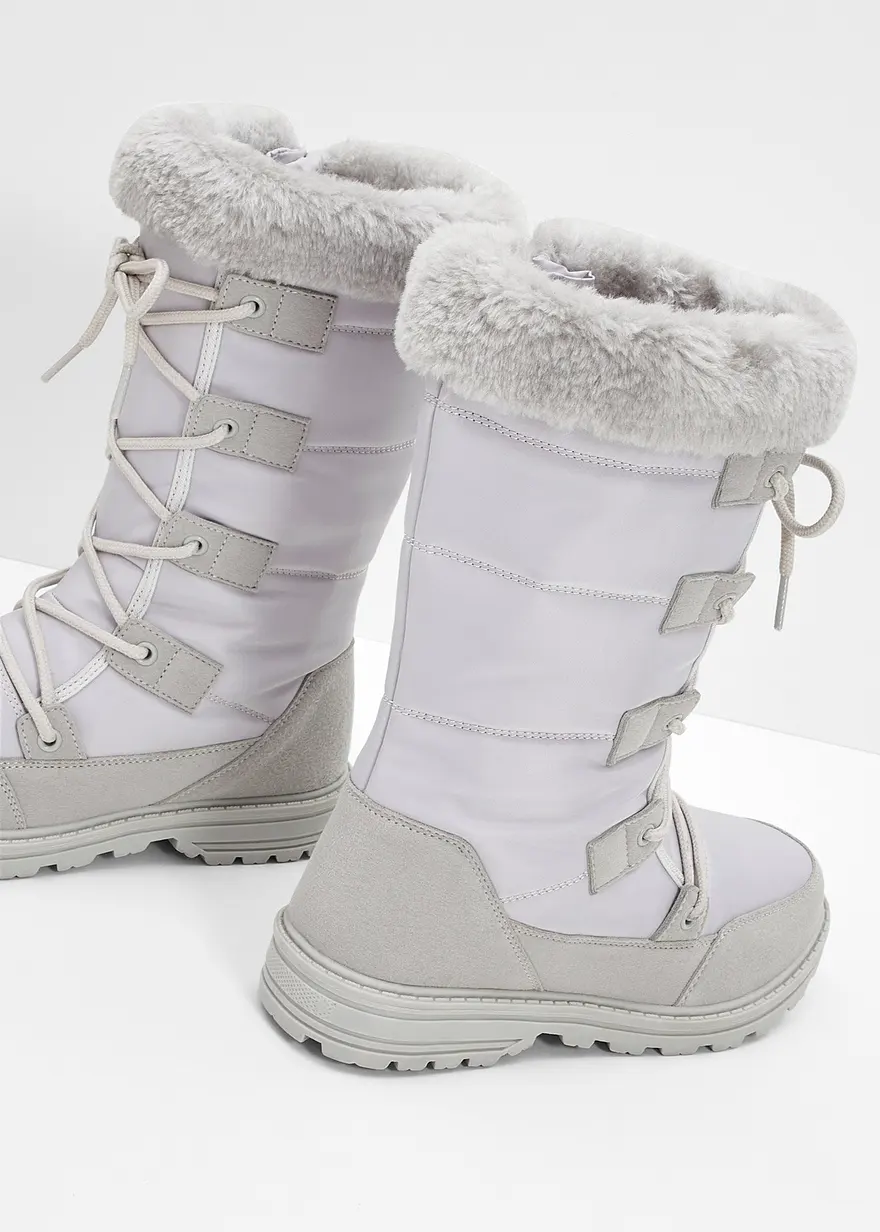 Bonprix Warmer Winter Schnür Boot Mit Profilierter Laufsohle - Grau