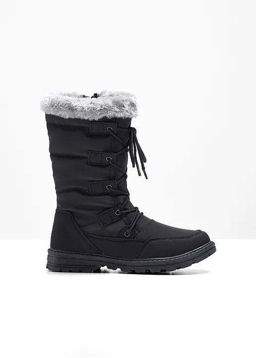 bonprix Warmer Winter Schnür Boot mit profilierter Laufsohle - schwarz