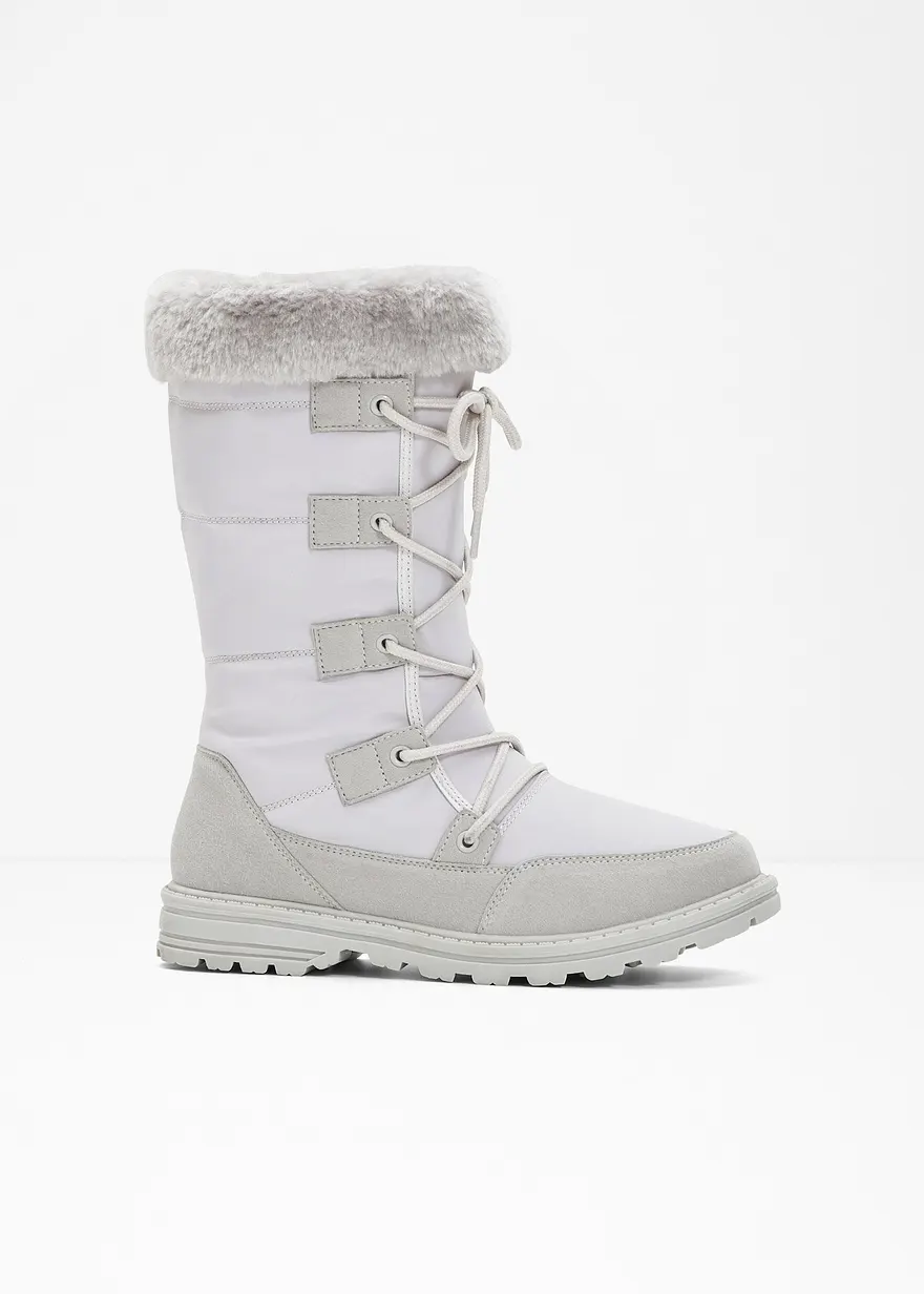 bonprix Warmer Winter Schnür Boot mit profilierter Laufsohle - grau
