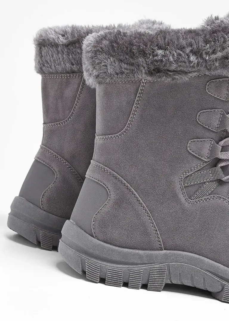 Bonprix Warmer Winter Schnür Boot Mit Tex-Membran - Grau