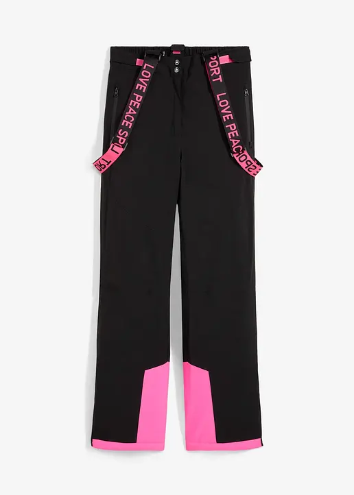 bonprix Wasserdichte Skihose mit Schneefang und abnehmbaren Trägern Loose Fit