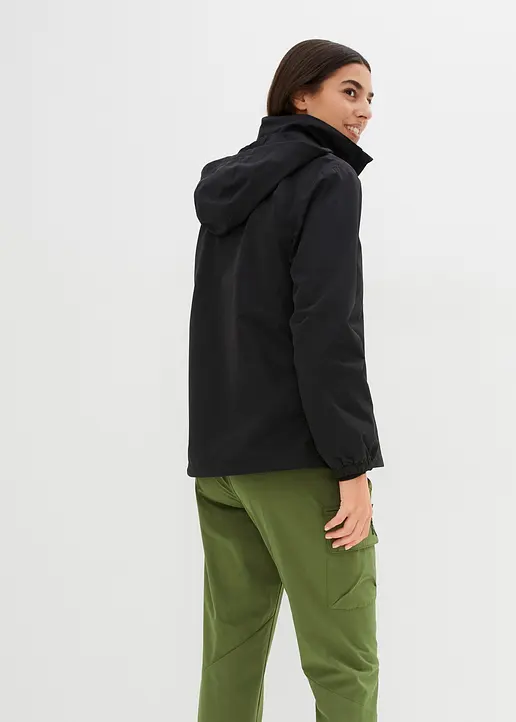 Bonprix Wasserdichte Übergangsjacke Weit Geschnitten - Schwarz