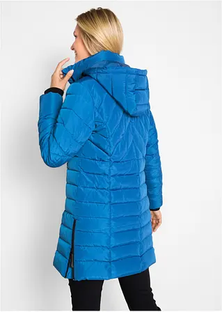 Bonprix Wattierte Steppjacke In Schöner Long-Form - Blau