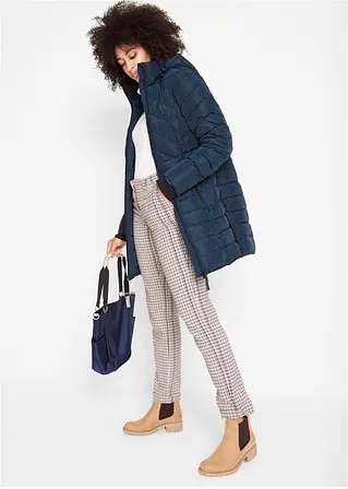 Bonprix Wattierte Steppjacke In Schöner Long-Form - Blau