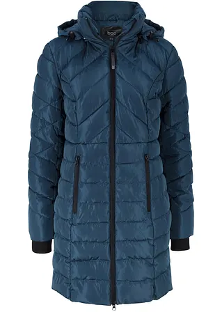 bonprix Wattierte Steppjacke in schöner Long-Form - blau