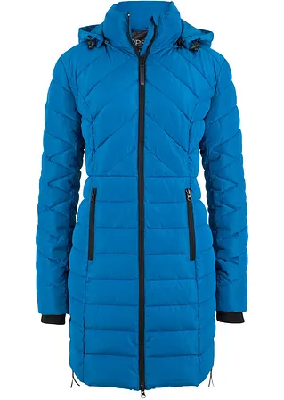 bonprix Wattierte Steppjacke in schöner Long-Form - blau