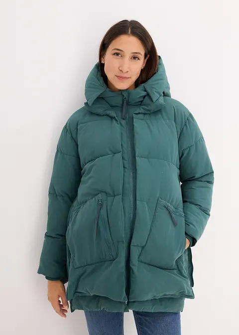 Bonprix Wattierte Winterjacke Mit Kapuze Und Taschen - Grün