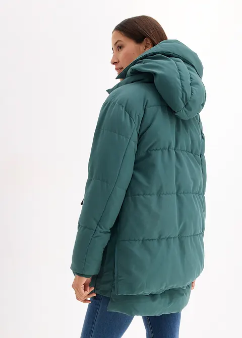 Bonprix Wattierte Winterjacke Mit Kapuze Und Taschen - Grün