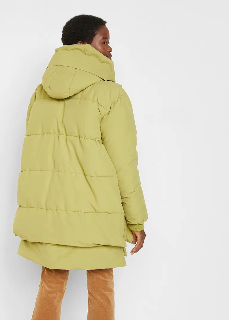 Bonprix Wattierte Winterjacke Mit Kapuze Und Taschen - Grün