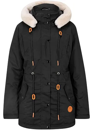 bonprix Wattierter Parka mit Kapuze abnehmbarer Fellimitat-Besatz