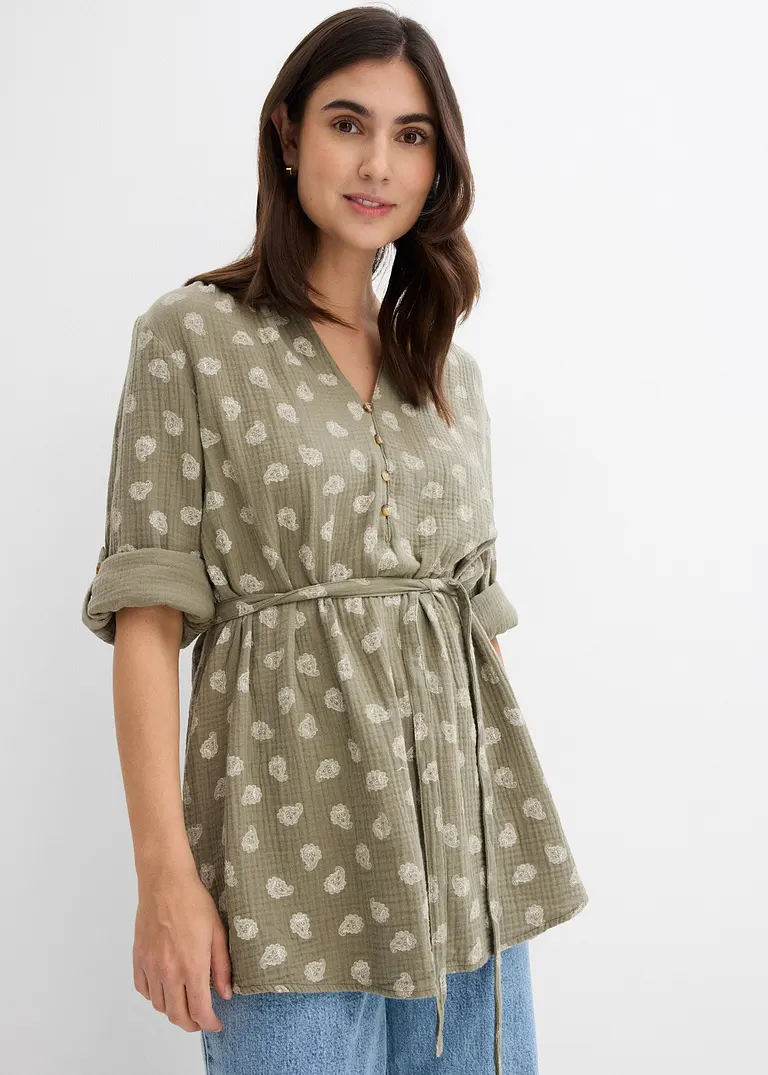 Bonprix Weiche Umstands- Und Stillbluse Aus Baumwoll-Musselin Mit Paisley-Druck