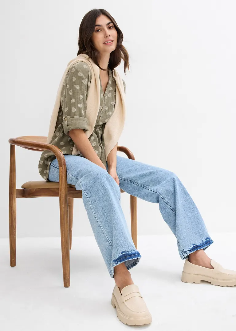 Bonprix Weiche Umstands- Und Stillbluse Aus Baumwoll-Musselin Mit Paisley-Druck
