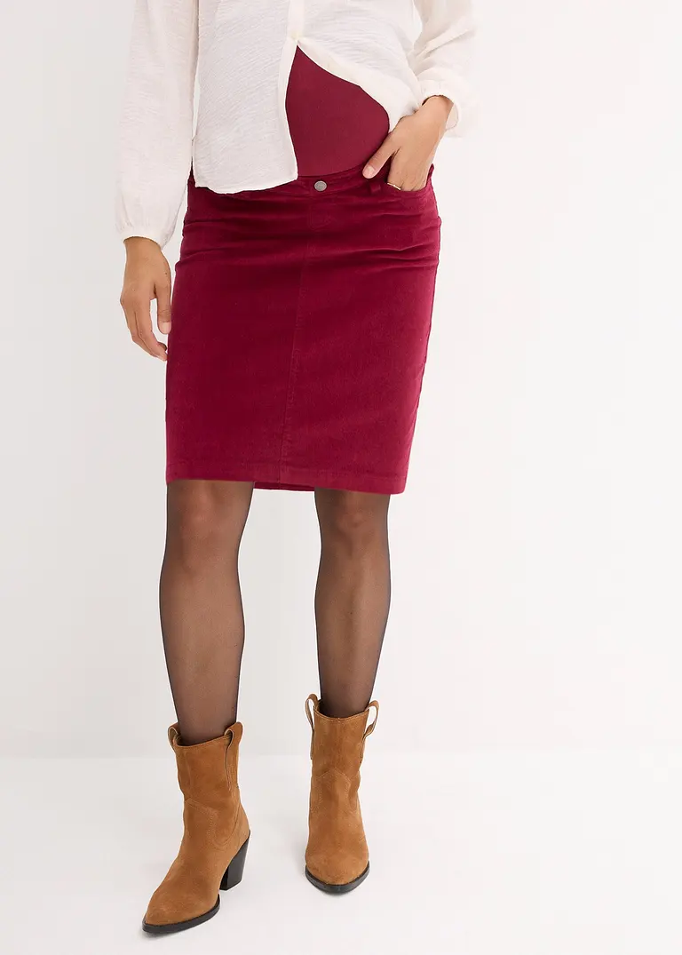 Bonprix Weicher Stretch-Cordrock Für Die Schwangerschaft - Rot