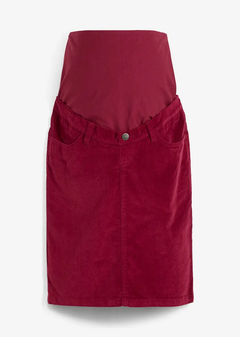 bonprix Weicher Stretch-Cordrock für die Schwangerschaft - rot