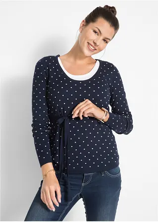 Bonprix Weicher Umstandspullover Aus Viskose-Strick - Blau