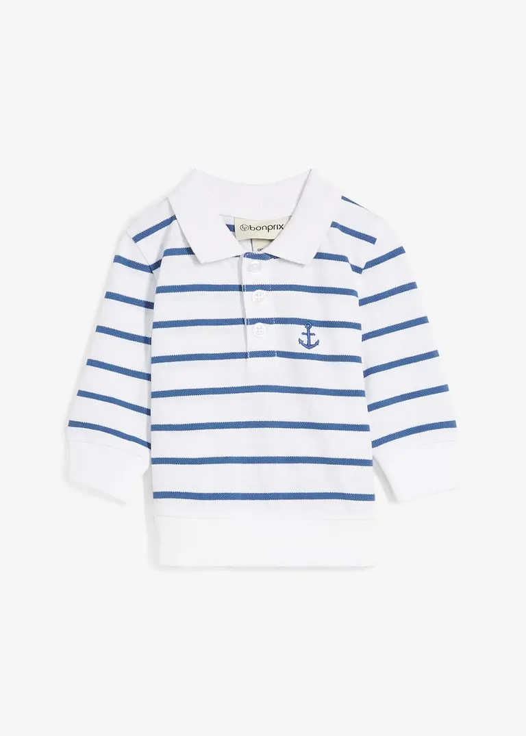 bonprix Weiches Baby-Poloshirt aus Bio-Baumwolle mit maritimen Details