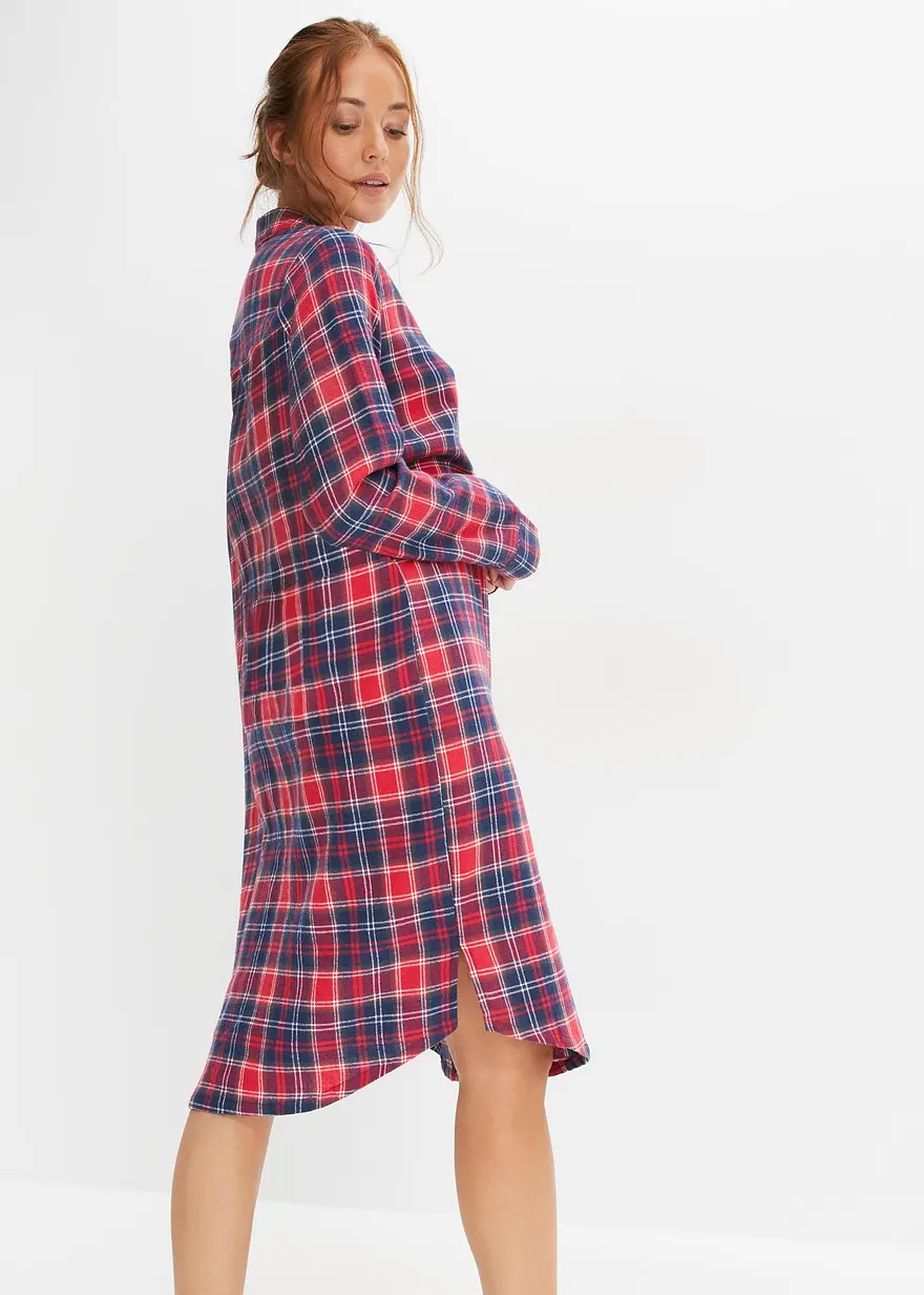 Bonprix Weiches Nachthemd Im Boyfriend Look Aus Gewebtem Baumwollflanell