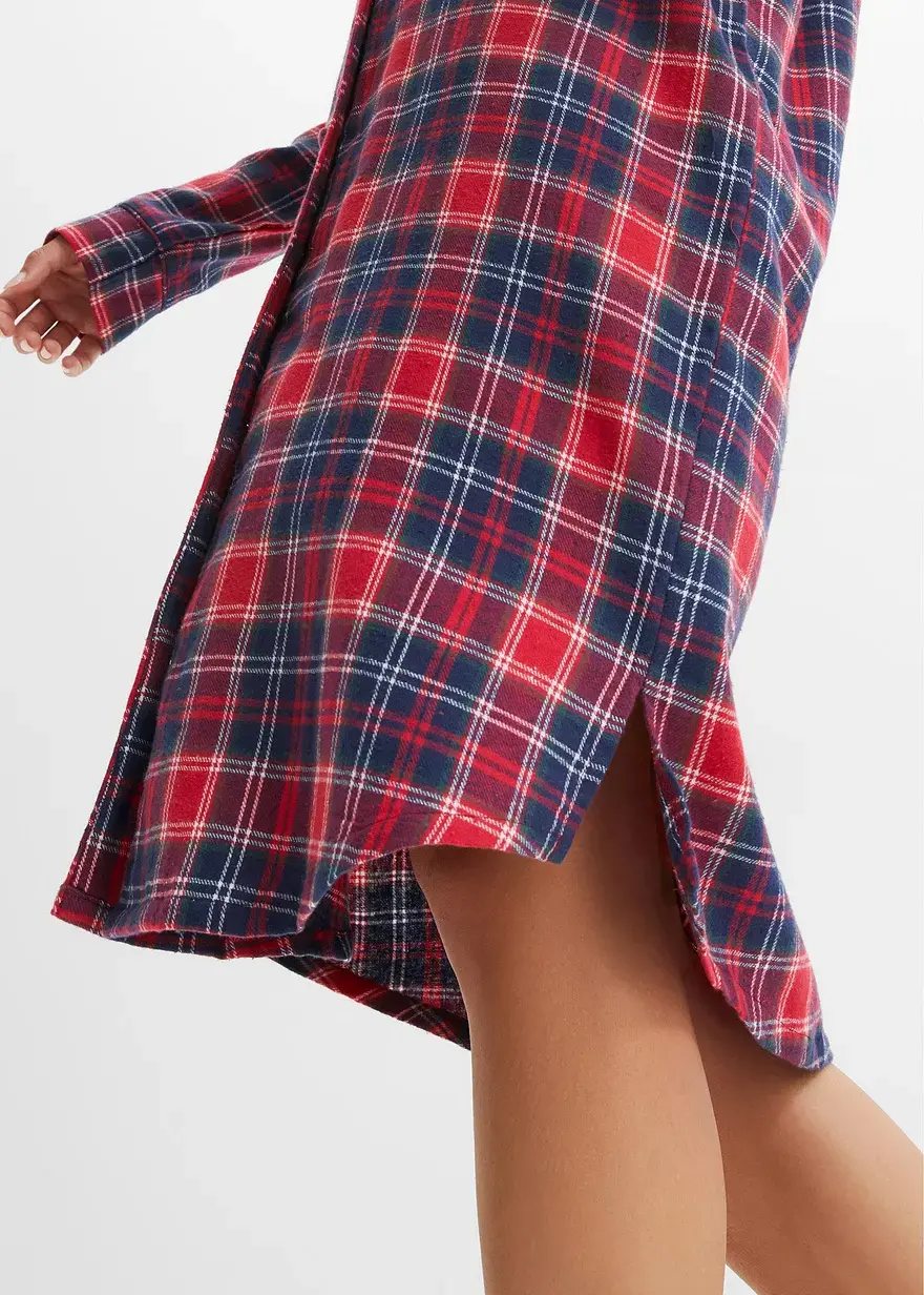 Bonprix Weiches Nachthemd Im Boyfriend Look Aus Gewebtem Baumwollflanell
