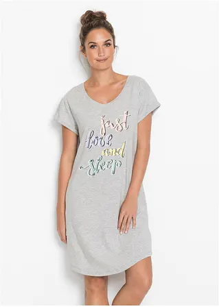 Bonprix Weiches Nachthemd In Oversize-Passform - Grau - Damen