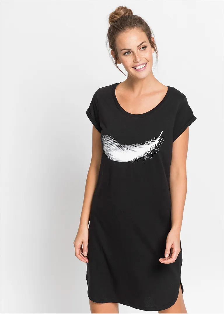 Bonprix Weiches Nachthemd Mit Gerundetem Saum Aus Bio-Baumwolle Im Umstellungsprozess