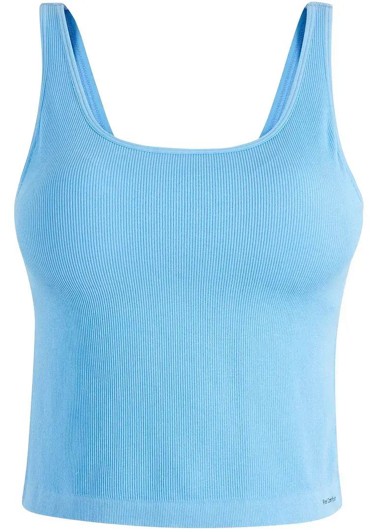 bonprix Weiches seamless BH-Taktop mit integriertem Schalen-BH - blau