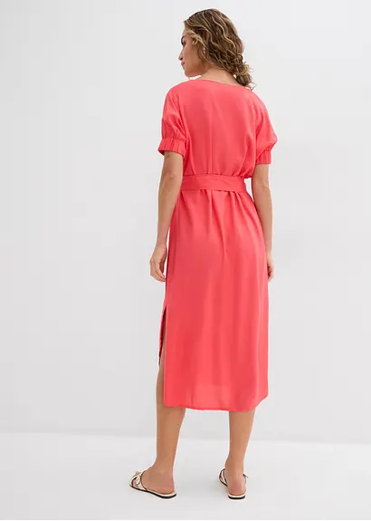 Bonprix Weit Fallendes Kleid Mit Rundhalsausschnitt Und Langen Seitenschlitzen