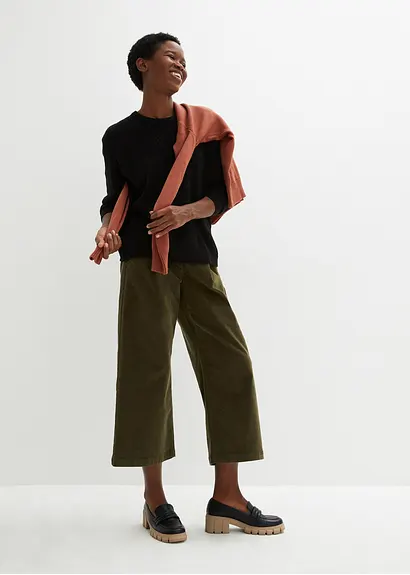 Bonprix Weit Geschnittene Culotte Aus Stretchcord Mit Komfortablen Hohen Bund