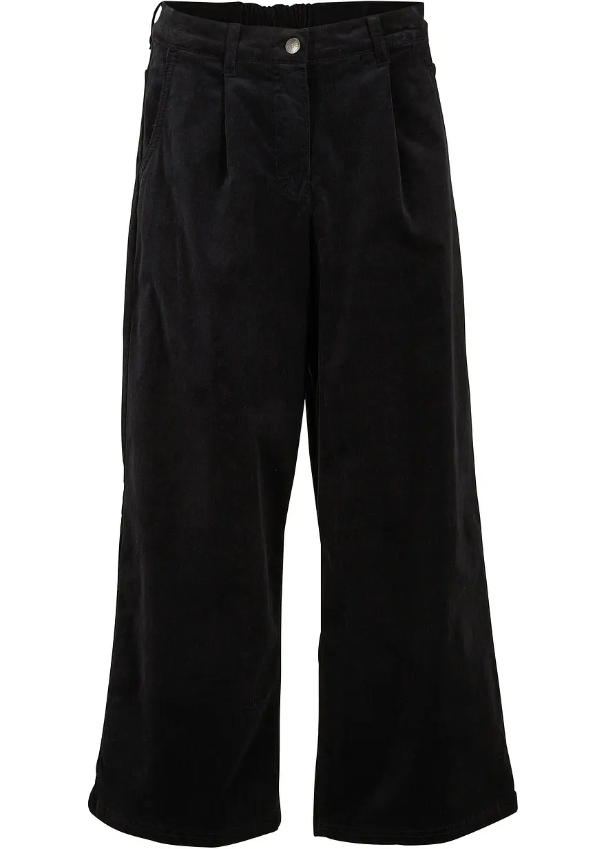 bonprix Weit geschnittene Culotte aus Stretchcord mit komfortablen hohen Bund