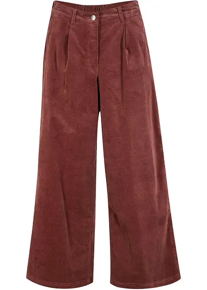 bonprix Weit geschnittene Culotte aus Stretchcord mit komfortablen hohen Bund