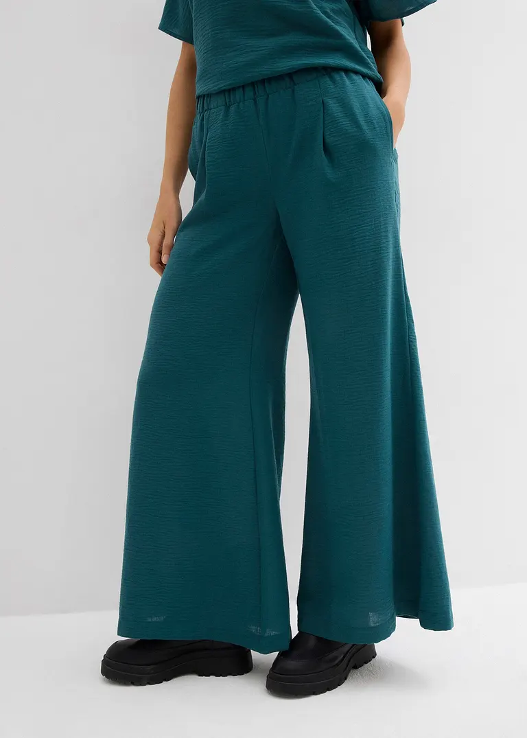 Bonprix Weit Geschnittene Hose Mit Elastischem Bund - Petrol