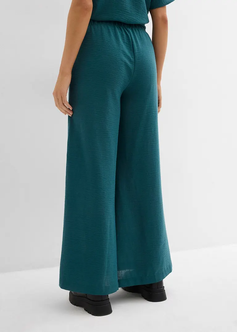 Bonprix Weit Geschnittene Hose Mit Elastischem Bund - Petrol