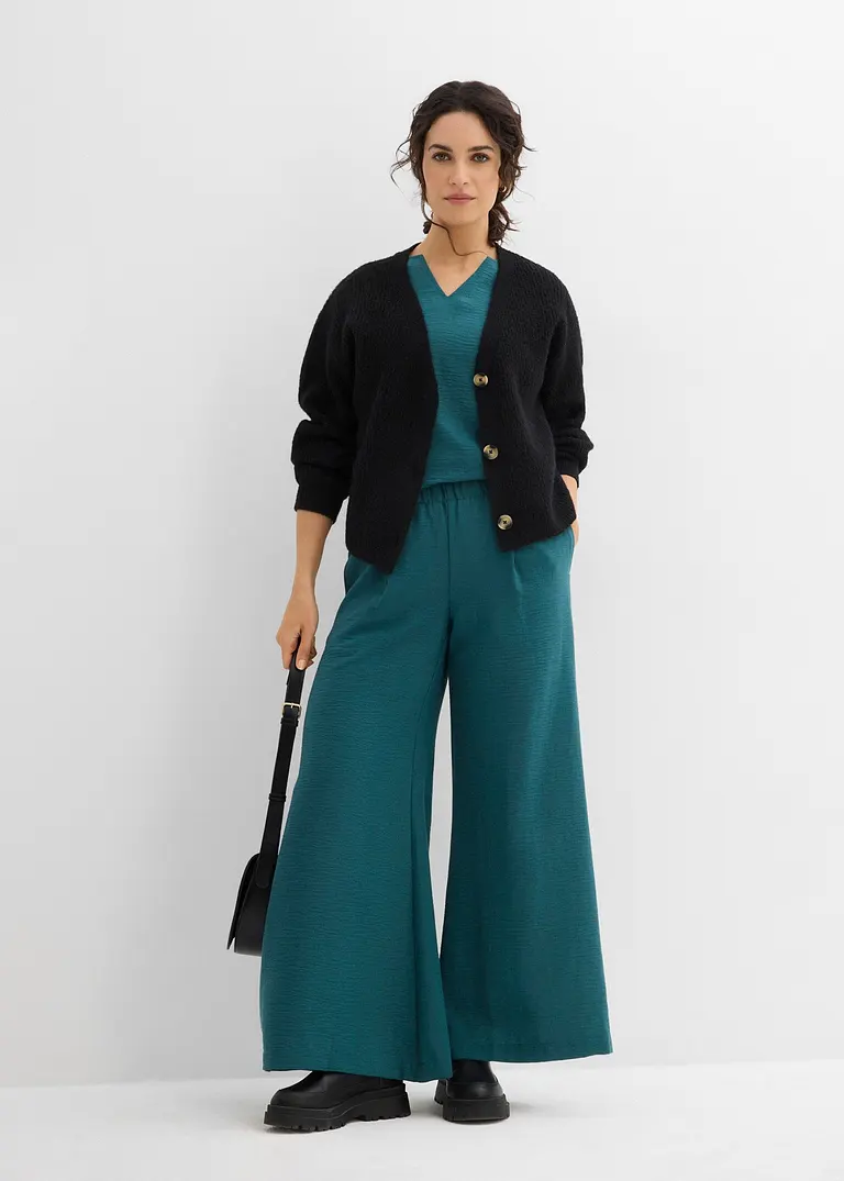 Bonprix Weit Geschnittene Hose Mit Elastischem Bund - Petrol