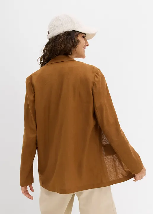 Bonprix Weit Geschnittener Blazer Mit Schalkragen - Braun