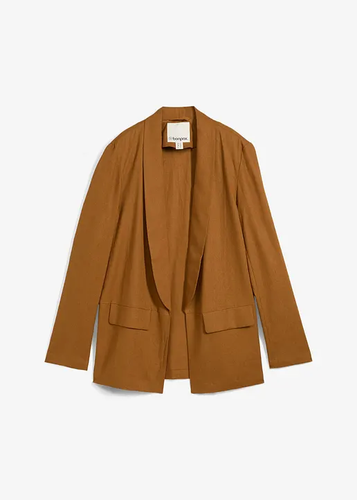 bonprix Weit geschnittener Blazer mit Schalkragen - braun