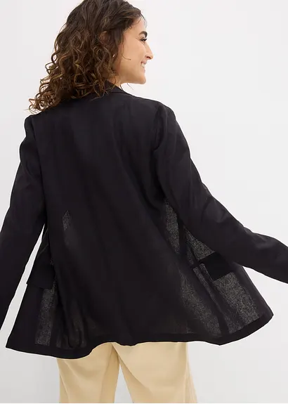 Bonprix Weit Geschnittener Blazer Mit Schalkragen - Schwarz