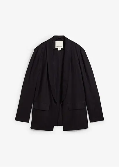 bonprix Weit geschnittener Blazer mit Schalkragen - schwarz