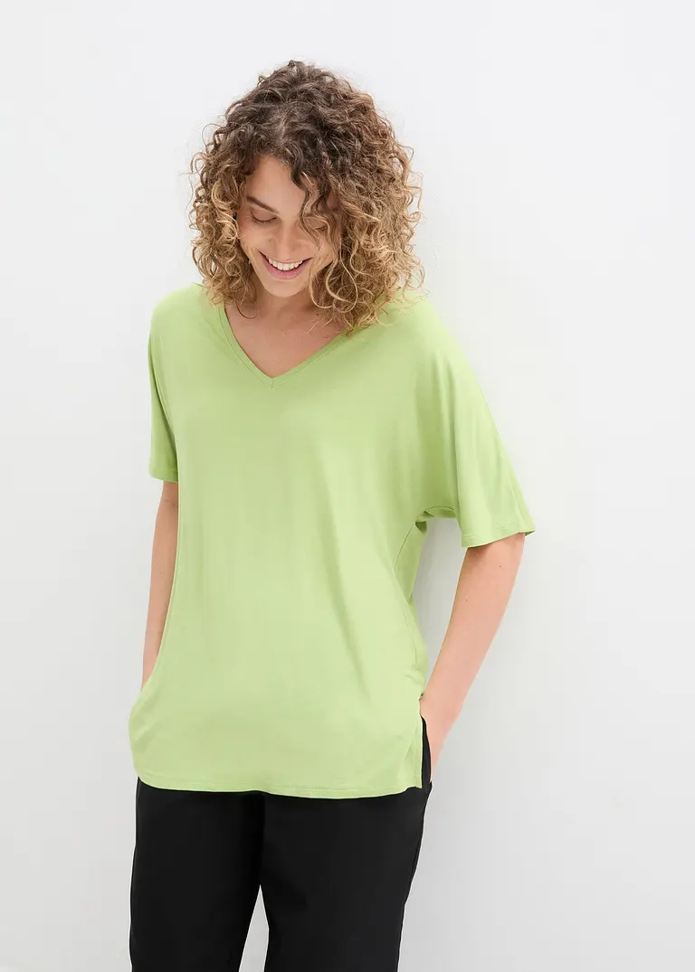 Bonprix Weit Geschnittenes Shirt Mit Fledermausärmeln - Grün