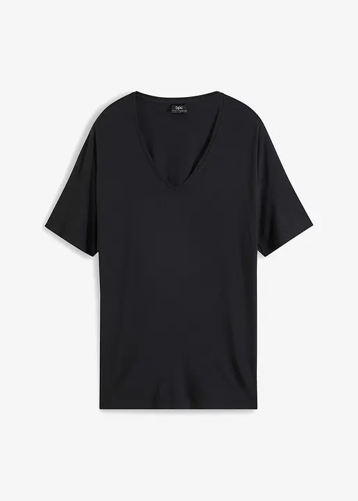 bonprix Weit geschnittenes Shirt mit Fledermausärmeln - schwarz