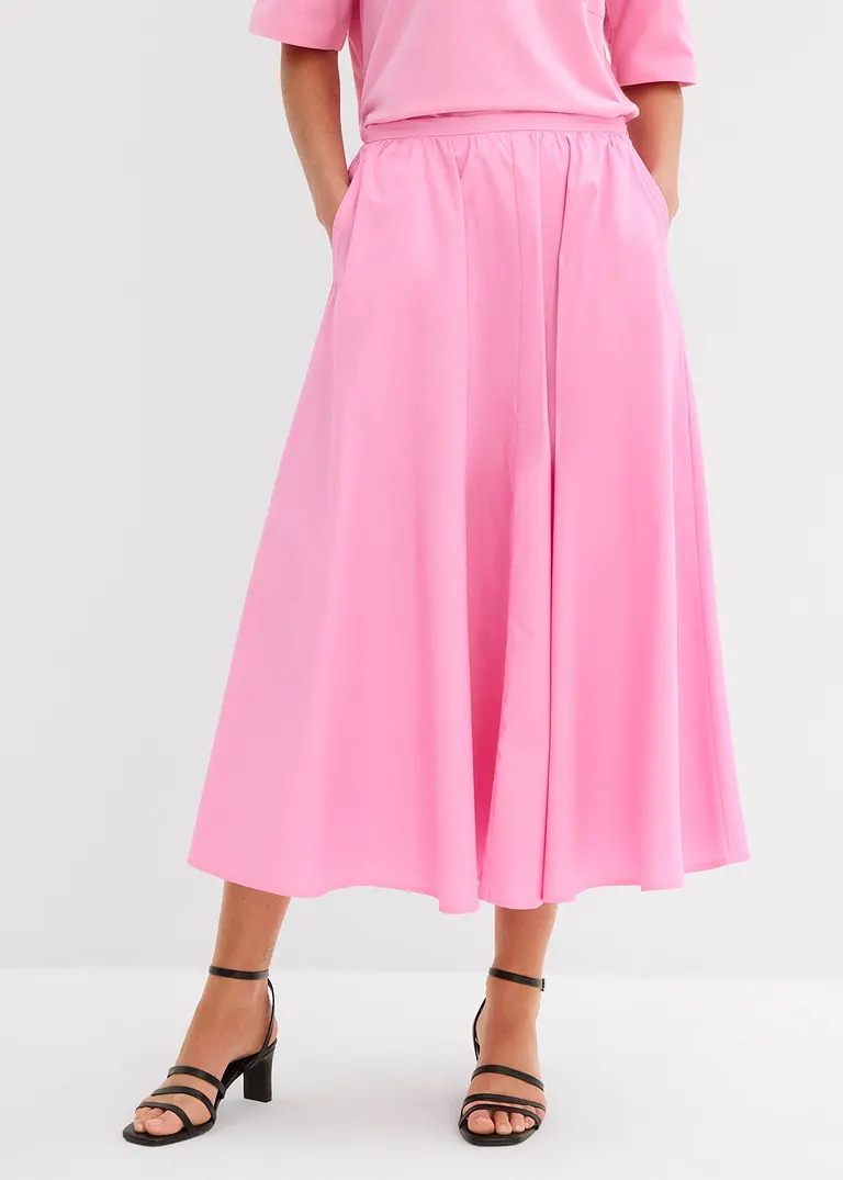 Bonprix Weit Schwingender Rock Mit Festem Bund - Rosa - Damen