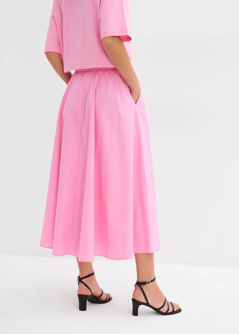 Bonprix Weit Schwingender Rock Mit Festem Bund - Rosa - Damen