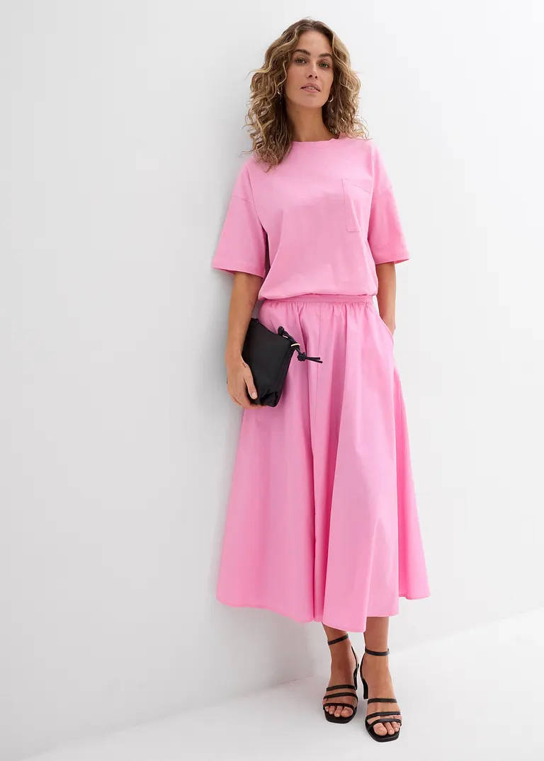 Bonprix Weit Schwingender Rock Mit Festem Bund - Rosa - Damen